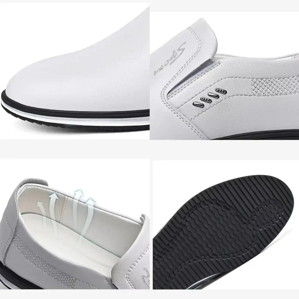High-quality leather moccasin dress shoe