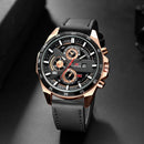 Man Sports Watches Fashion Racing Series 46mm Black Leather Clock VA VA VOOM Quartz Movement 3Bar Waterproof Wrist Watch for Men