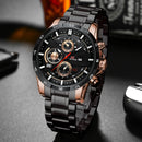 Man Sports Watches Fashion Racing Series 46mm Black Leather Clock VA VA VOOM Quartz Movement 3Bar Waterproof Wrist Watch for Men
