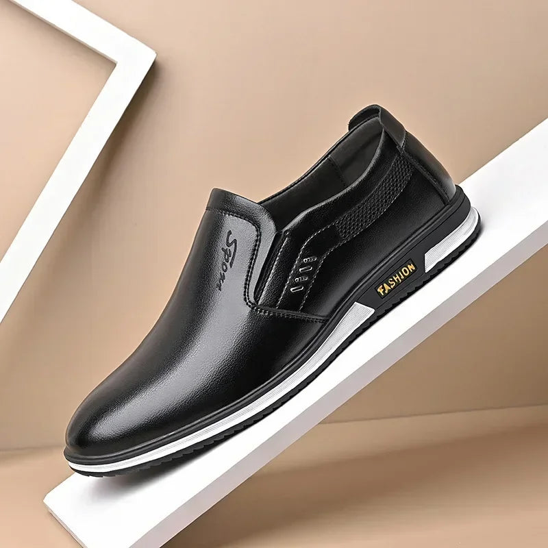 High-quality leather moccasin dress shoe